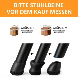 Capace pentru picioare de scaun, set 24 buc, negru, pentru picioare inclinate - Img 3