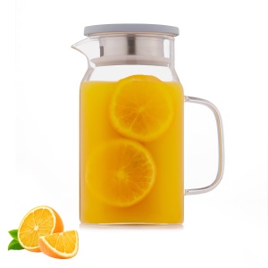 Carafa de sticla KILNER 1,2L cu capac din otel inoxidabil, design patrat
