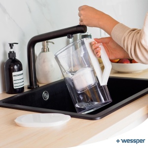 Carafa filtranta Wessper AquaMax 2.7L, compatibila cu filtre Brita, alba - Img 7
