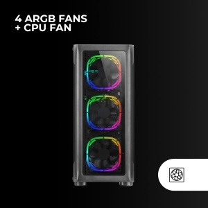 Carcasa Gaming Mars Gaming MC-NEO, XXL E-ATX, Geam Temperat, 4 Ventilatoare ARGB - Img 3