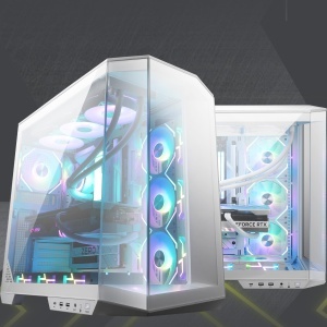 Carcasa Gaming MSI MAG PANO 100L PZ White - Mid-Tower, Sticla Temperata, Suport Racire 360mm - Img 2