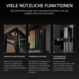 Carcasa PC Corsair AIR 5400 LX-R RGB, Mid-Tower, Negru, Design Inovator - Img 12