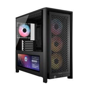 Carcasa PC Corsair Frame 4000D LCD RS ARGB, Negru, cu Touchscreen de 14,5 inch