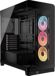 Carcasa PC Corsair Frame 4500X LX-R RGB, Mid-Tower, Negru, cu 3 Ventilatoare RGB
