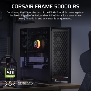 Carcasa PC Corsair Frame 5000D, Mid-Tower, Negru, cu 4 Ventilatoare Preinstalate - Img 2