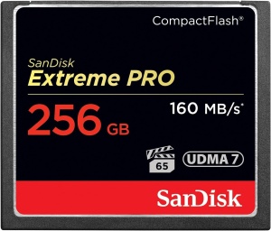 Card CompactFlash SanDisk Extreme PRO 256 GB, VPG 65, 160 MBs