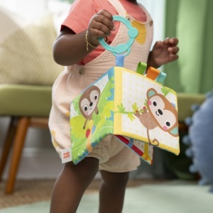 Carte de Stoff pentru Bebei Bright Starts Safari Buddies, Plus, Unisex, cu Sunete - Img 3