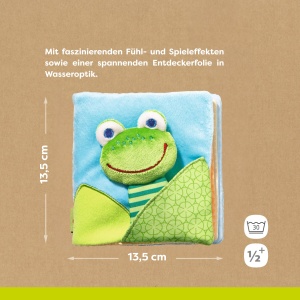 Carte din material textil HABA Zauberfrosch cu efecte tactile si oglinda, pentru bebelusi - Img 4