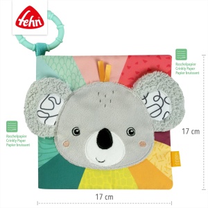 Carte senzoriala pentru bebelusi Fehn Koala 049176 cu sunete si oglinda 17x17 cm - Img 2