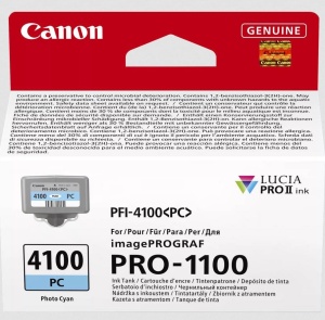 Cartus Cerneala Canon PFI-4100PC - Cerneala Foto Cyan, Compatibil cu PRO-1100