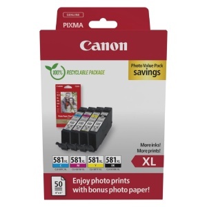 Cartus de cerneala Canon CLI-581XL Multipack, 1200 pagini, reciclabil