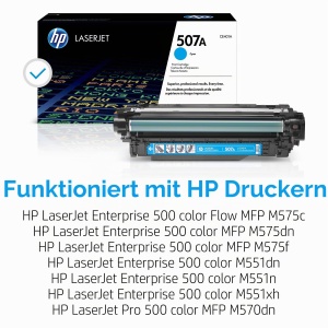 Cartus toner original HP 507A Cyan, 6000 pagini, fiabilitate ridicata - Img 2