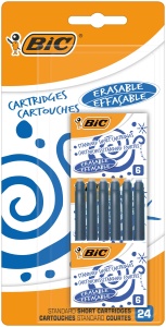 Cartuse cerneala BIC 888751, 24 bucati, culoare albastra, standard