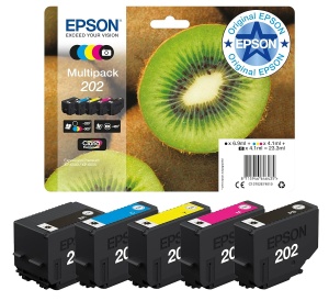 Cartuse de cerneala Epson EP64643 Original 202 Kiwi, Multipack 5 culori