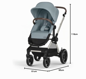Carucior 2-in-1 CYBEX Gold EOS Lux, albastru furtunos, pentru 0-4 ani - Img 10