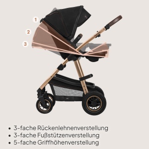 Carucior 2 in 1 LIONELO Amber cu husa si accesorii, pentru nou-nascuti si copii pana la 22 kg - Img 5