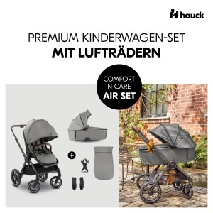Carucior 2in1 hauck Comfort N Care AIR SET cu roti de aer, gri inchis - Img 4