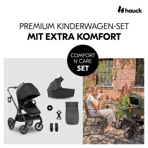 Carucior 2in1 Hauck Comfort N Care Set Black Genti Guma Pliere Compacta - Img 2