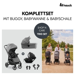 Carucior 3 in 1 Hauck Shop N Care Trio Set - Buggy, Babywanne, Autositz, Culoare Gri - Img 5