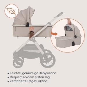Carucior 3 in 1 Lionelo Layla, cu scaun auto i-Size, pana la 22 kg, cu roti PU - Img 4