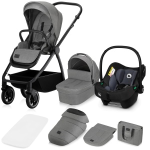 Carucior 3 in 1 LIONELO Meril cu roti all-terrain, pentru copii 0-48 luni