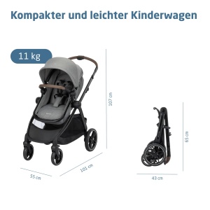 Carucior 3 in 1 Maxi-Cosi Zelia Select, 0-22 kg, Compact, Culoare Gri - Img 7