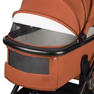Carucior combinat LIONELO LAYLA 3 in 1 0-48 luni pana la 22 kg, landou pana la 9 kg, scaun auto pana la 13 kg, AiryDots, roti PU pivotante la 360deg, suspensie completa, carucior cu baldachin XXL - Img 5