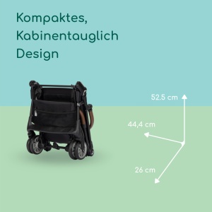 Carucior compact pentru copii Bebeconfort Zephir, 0-4 ani, 5.6 kg, Mineral Graphite - Img 3