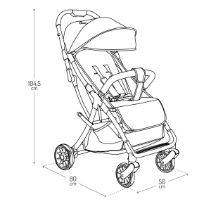 Carucior copii MoMi PAOLA, pliabil automat, greutate maxima 22 kg, roti cu amortizare - Img 9
