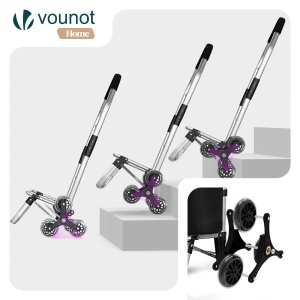 Carucior de cumparaturi VOUNOT cu 6 roti, capacitate 58L, aluminiu, negru - Img 6