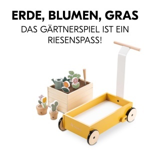 Carucior de invatare Hauck Learn to Walk Plants din lemn, cu accesorii de gradinarit - Img 3