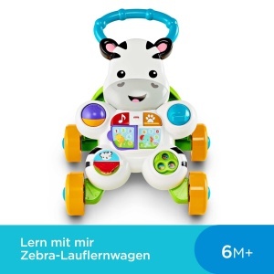 Carucior de mers Fisher-Price Zebra, activitati muzicale, pentru bebelusi de la 6 luni - Img 2