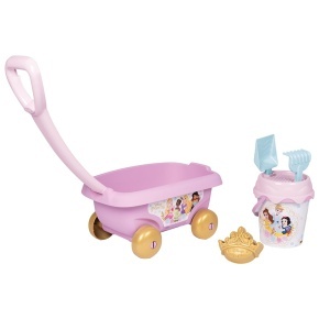 Carucior de Plaja Smoby Disney Princess cu Eimer, Sita si Accesorii