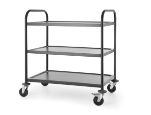 Carucior de Servire HENDI cu 3 Rafturi, Max. 50kgRaft, Inox Mat, 4 Roate - Img 2