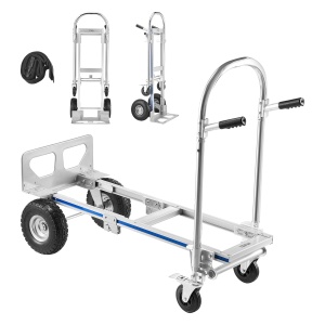 Carucior de transport VEVOR 2-in-1, capacitate 454 kg, cu maner antiderapant