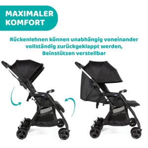 Carucior gemeni Chicco OHlala Twin ultra-usor pliabil protectie UV UPF 50 - Img 3
