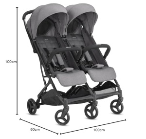 Carucior gemeni Inglesina Twin Sketch, ultralight, compact, gri, UPF 50 - Img 7
