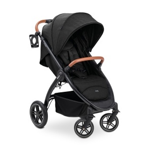 Carucior hauck Uptown, Melange Black - pentru nou-nascuti, cu suport pentru bauturi, pliabil
