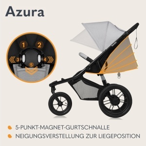 Carucior jogging Lionelo Azura 3 roti pozitie inclinata amortizare completa - Img 3