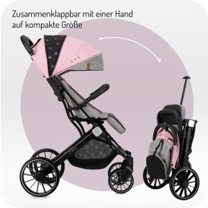 Carucior MoMi ESTELLE DAKAR pentru copii de la 6 luni, 22 kg, roz, pliabil - Img 7