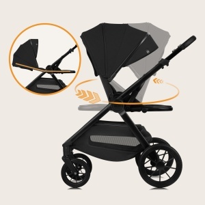 Carucior multifunctional Lionelo Layla 2 in 1 0-48 luni roti PU pivotante suspensie completa - Img 5