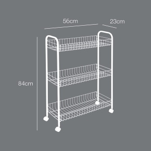Carucior multifunctional Metaltex 341503039 3 etaje 56x23x84 cm, rezistent la rugina - Img 4