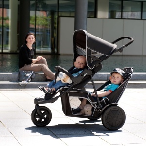 Carucior pentru copii hauck Freerider Black, pentru 2 copii, compact, cu functie de culcare - Img 2