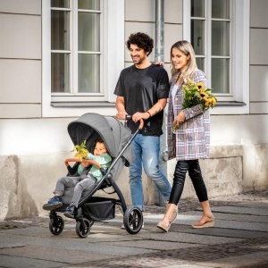 Carucior pentru copii Hauck Uptown, Melange Grey - cu pozitie de culcare, pana la 22 kg - Img 2
