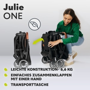 Carucior pentru copii Lionelo Julie One pana la 22 kg spatar si suport picioare reglabile pliere compacta accesorii incluse - Img 7