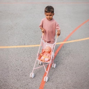 Carucior pentru papusi Smoby Baby Nurse, pliabil, cadru metalic, husa detasabila, pentru copii 2 ani - Img 4