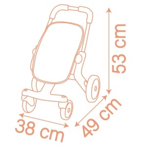 Carucior pentru papusi Smoby Baby Nurse, roti multidirectionale, cadru metalic, pentru papusi pana la 42 cm - Img 6