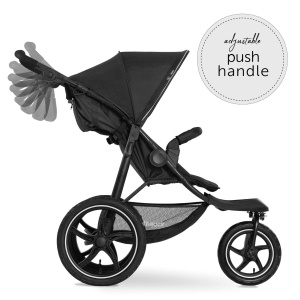 Carucior sport Hauck Runner 2, roti mari cu aer, UV50, pliere compacta, negru - Img 5