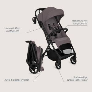 Carucior sport pliabil Lionelo Tansi, pana la 22 kg, roti GravelTech, pozitie de somn, UPF50 - Img 9