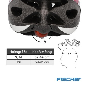 Casca de bicicleta Fischer Hawaii, SM, 54-59 cm, alba cu roz - Img 7